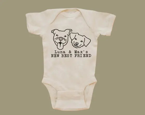 Custom Dog Name Onesie - Personalized Baby Bodysuit with Pet Theme | Adorable Newborn & Baby Shower Gift