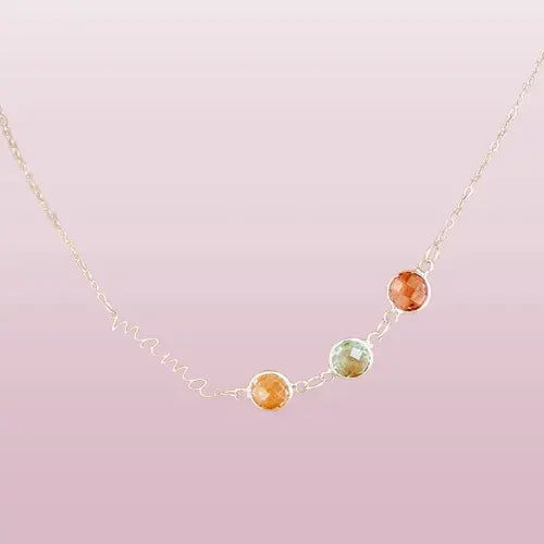 Custom Birthstone Necklace for Mom - Personalized Mother's Gift from Heart