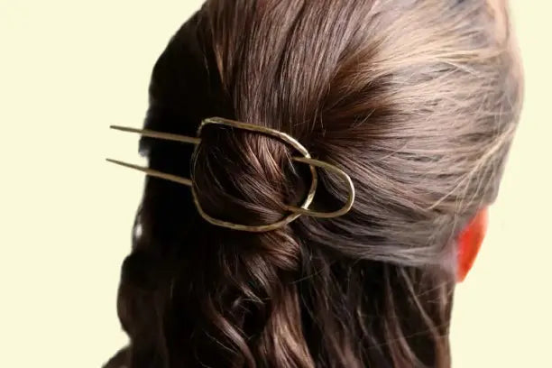 Minimalist Gold Hair Clip Set - Textured Bun Clips and Hairpins | Simple and Elegant Hair Accessories for Women | Exquisite Mother's Day Gift