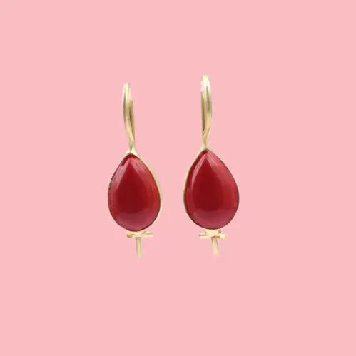 Genuine Red Coral Dangle Earrings - 925 Sterling Silver Elegant Drops | Perfect Gift for Women