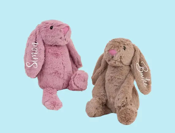 Custom Embroidered Bunny Plush - Personalized Baby Shower & Newborn Gift with Monogram