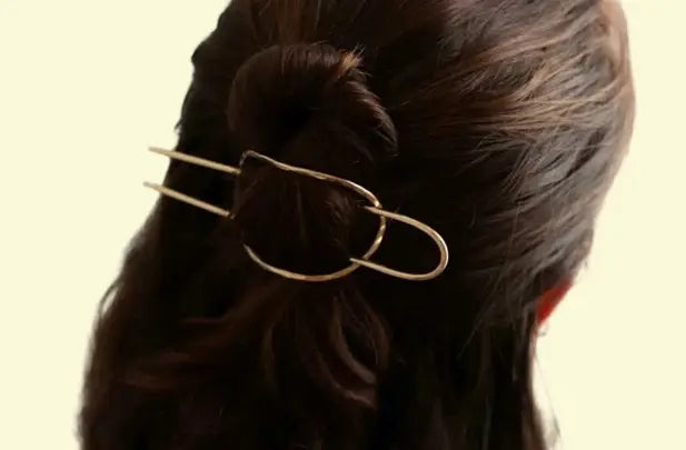 Minimalist Gold Hair Clip Set - Textured Bun Clips and Hairpins | Simple and Elegant Hair Accessories for Women | Exquisite Mother's Day Gift