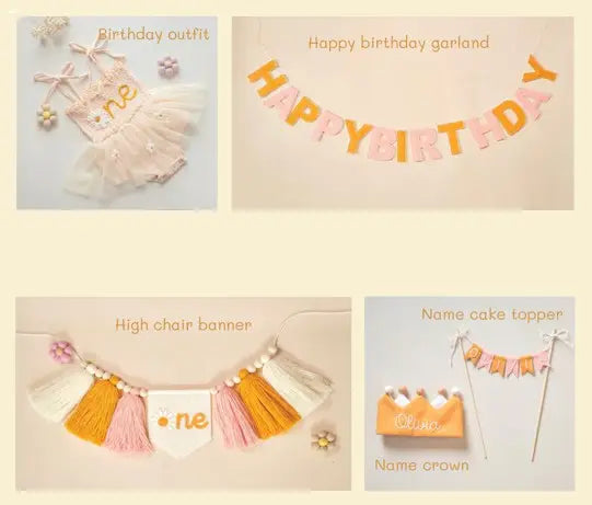 Custom Embroidered Daisy Romper - Personalized 1st Birthday Outfit for Baby Girls | Handmade Keepsake Gift