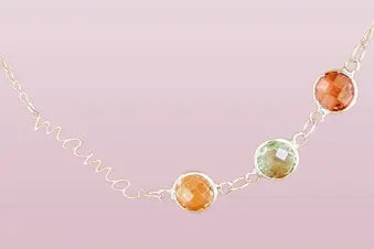 Custom Birthstone Necklace for Mom - Personalized Mother's Gift from Heart