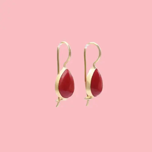 Genuine Red Coral Dangle Earrings - 925 Sterling Silver Elegant Drops | Perfect Gift for Women