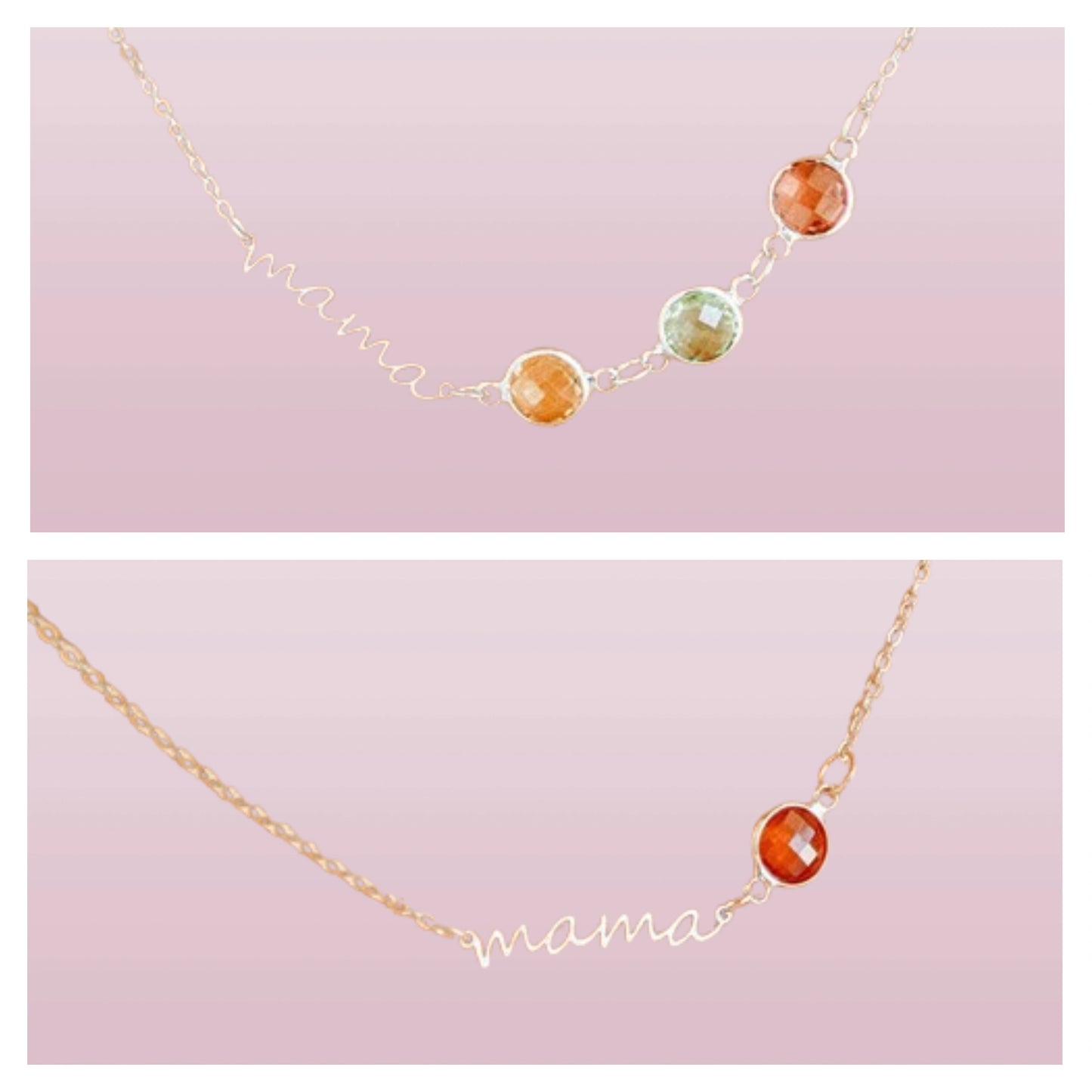 Custom Birthstone Necklace for Mom - Personalized Mother's Gift from Heart