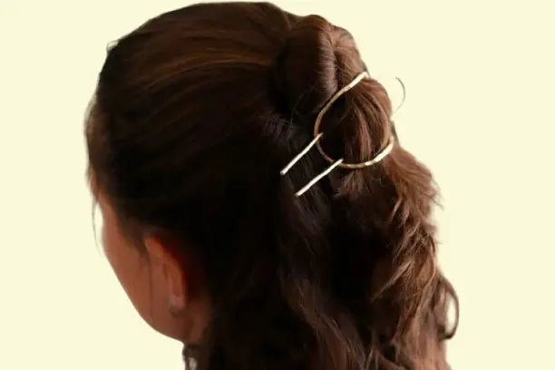 Minimalist Gold Hair Clip Set - Textured Bun Clips and Hairpins | Simple and Elegant Hair Accessories for Women | Exquisite Mother's Day Gift
