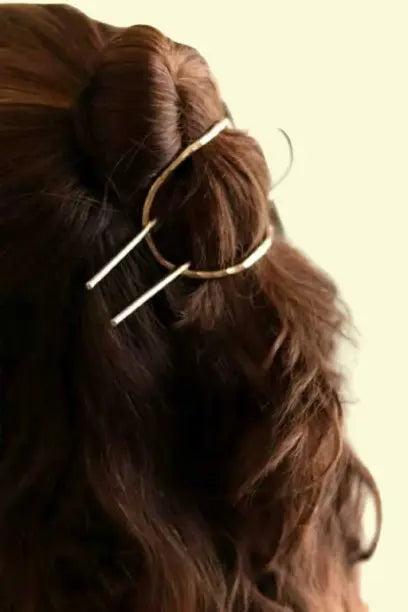 Minimalist Gold Hair Clip Set - Textured Bun Clips and Hairpins | Simple and Elegant Hair Accessories for Women | Exquisite Mother's Day Gift