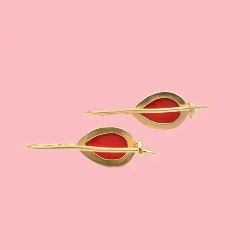 Genuine Red Coral Dangle Earrings - 925 Sterling Silver Elegant Drops | Perfect Gift for Women