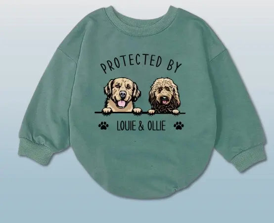 Personalized Pet Portrait Romper | Custom Puppy Outfit for Boys & Girls - Baby Gift with Name