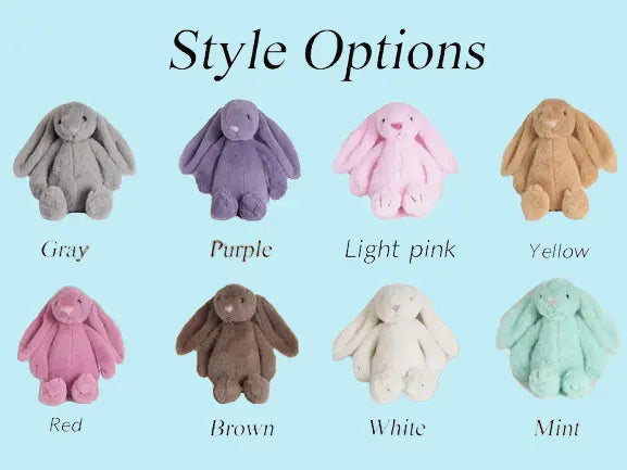 Custom Embroidered Bunny Plush - Personalized Baby Shower & Newborn Gift with Monogram