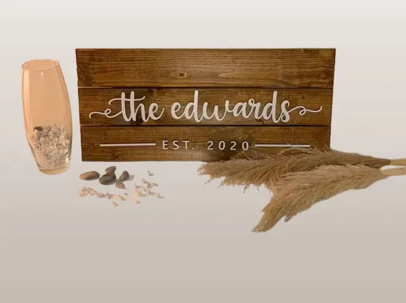 Personalized Family Name Sign - Custom Wood Wall Art | Rustic Home Decor & Wedding Gift