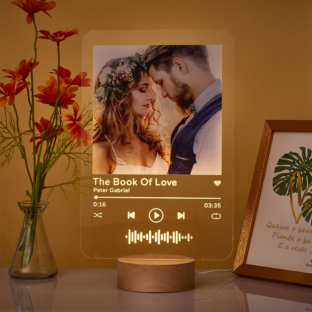 Personalized Music Plaque Scannable Code Night Light 8*12 inches