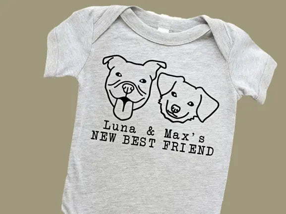 Custom Dog Name Onesie - Personalized Baby Bodysuit with Pet Theme | Adorable Newborn & Baby Shower Gift