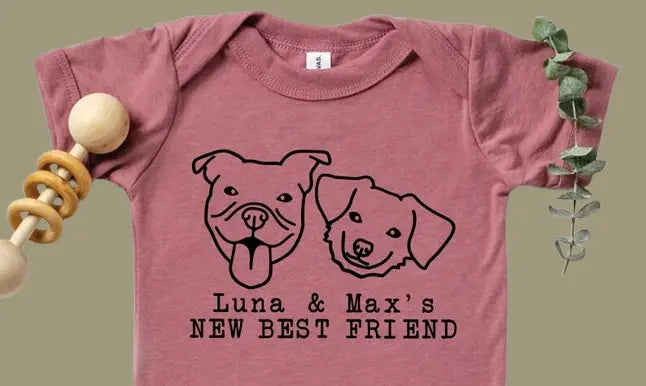 Custom Dog Name Onesie - Personalized Baby Bodysuit with Pet Theme | Adorable Newborn & Baby Shower Gift