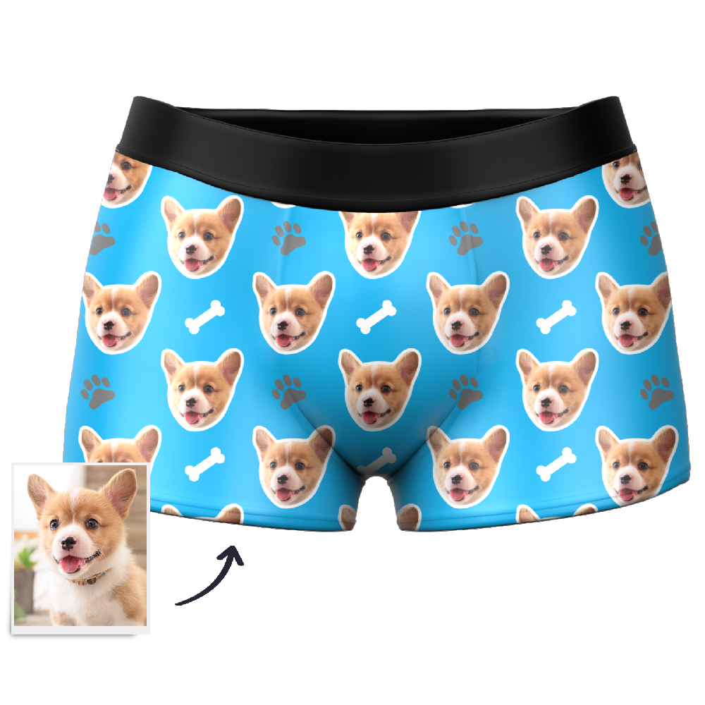 Custom Dog Face Boxers Personalized Men's Underwear with Preview