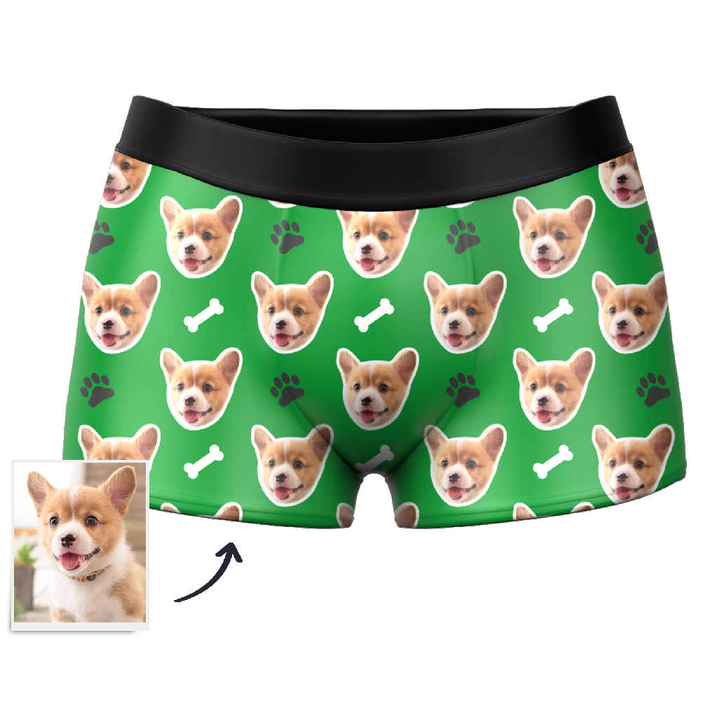 Custom Dog Face Boxers Personalized Men's Underwear with Preview