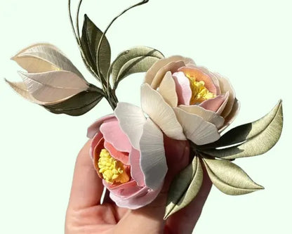 Exquisite Hanfu Hairpin - Handmade Hairpin with Traditional Zen Flower Technique | Intangible Cultural Heritage Rose Design | Mother's Day Gift