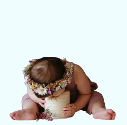 Bohemian Daisy Flower Crown - Wildflower Headpiece for Weddings, Cake Smash Photos & Flower Girls | Handmade Boho Bridal Hair Wreath