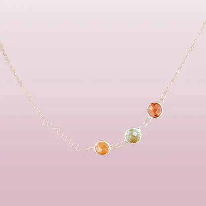 Custom Birthstone Necklace for Mom - Personalized Mother's Gift from Heart