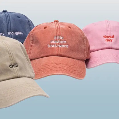 Custom Embroidered Dad Hat - Personalized Vintage Snapback Cap for Men & Women | Unisex Cotton Gift