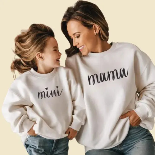 Cozy Mommy & Me Mini Sweatshirts - Adorable Matching Outfits for Mother & Daughter, Cute Family Twin Sets, Mother-Daughter Bonding Clothes