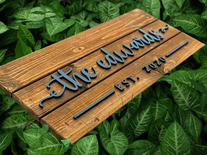Personalized Family Name Sign - Custom Wood Wall Art | Rustic Home Decor & Wedding Gift