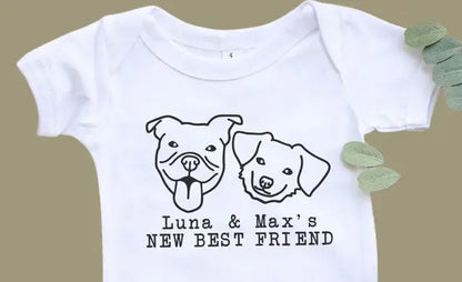 Custom Dog Name Onesie - Personalized Baby Bodysuit with Pet Theme | Adorable Newborn & Baby Shower Gift