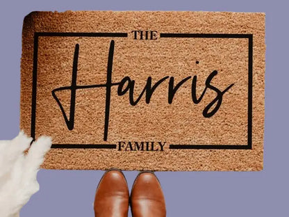 Personalized Welcome Doormat - Custom Family Name Entry Mat with Anti-Slip Backing | Housewarming & Wedding Gift