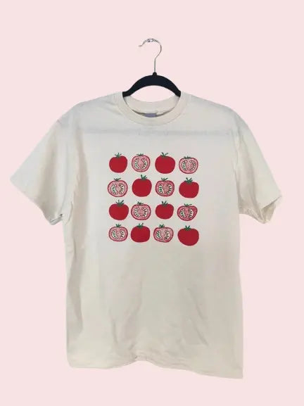 Funny Tomato Graphic Tee - Cute Vegetable Print T-Shirt, Gardening Gift for Food Lovers, Screen Print Casual Top