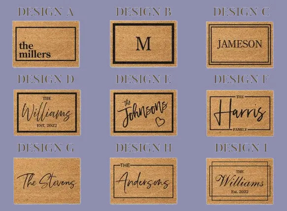 Personalized Welcome Doormat - Custom Family Name Entry Mat with Anti-Slip Backing | Housewarming & Wedding Gift