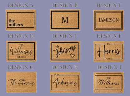 Personalized Welcome Doormat - Custom Family Name Entry Mat with Anti-Slip Backing | Housewarming & Wedding Gift