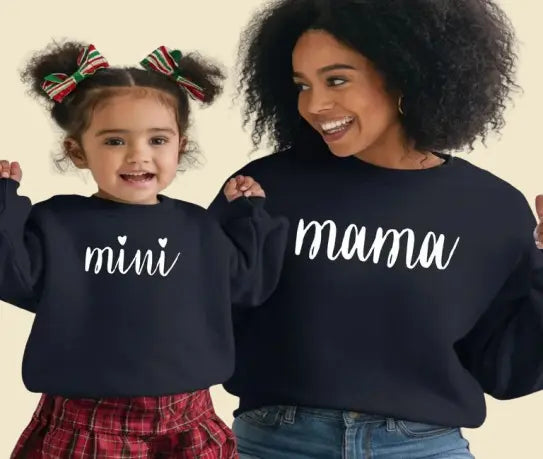Cozy Mommy & Me Mini Sweatshirts - Adorable Matching Outfits for Mother & Daughter, Cute Family Twin Sets, Mother-Daughter Bonding Clothes