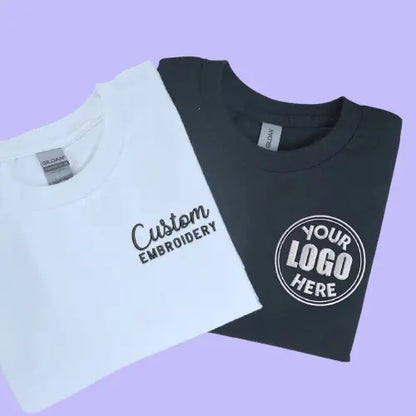 Personalized Embroidered T-Shirt - Custom Photo, Logo or Text Design | Premium Cotton Apparel