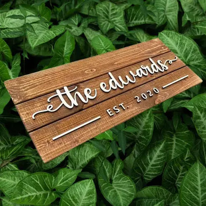 Personalized Family Name Sign - Custom Wood Wall Art | Rustic Home Decor & Wedding Gift