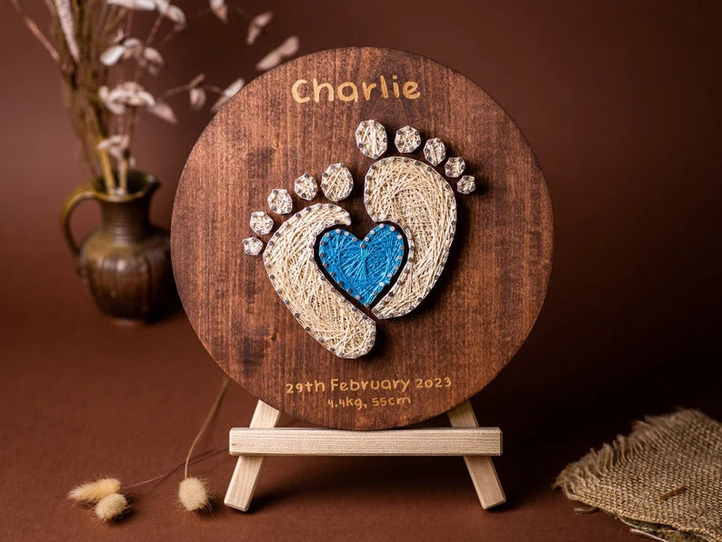 Personalized Baby Name String Art - Handmade Nursery Wall Decor for Boys & Girls | Unique Baby Shower & Christmas Gift (Customizable)