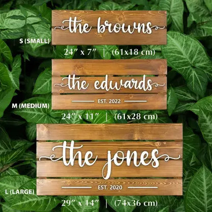 Personalized Family Name Sign - Custom Wood Wall Art | Rustic Home Decor & Wedding Gift