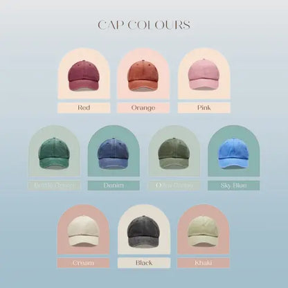 Custom Embroidered Dad Hat - Personalized Vintage Snapback Cap for Men & Women | Unisex Cotton Gift