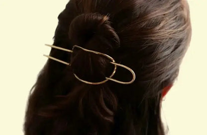 Minimalist Gold Hair Clip Set - Textured Bun Clips and Hairpins | Simple and Elegant Hair Accessories for Women | Exquisite Mother's Day Gift