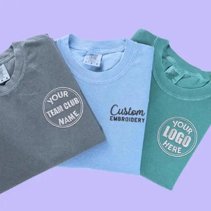 Personalized Embroidered T-Shirt - Custom Photo, Logo or Text Design | Premium Cotton Apparel