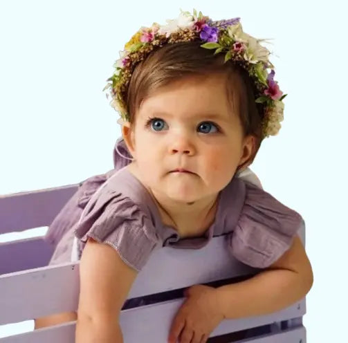 Bohemian Daisy Flower Crown - Wildflower Headpiece for Weddings, Cake Smash Photos & Flower Girls | Handmade Boho Bridal Hair Wreath