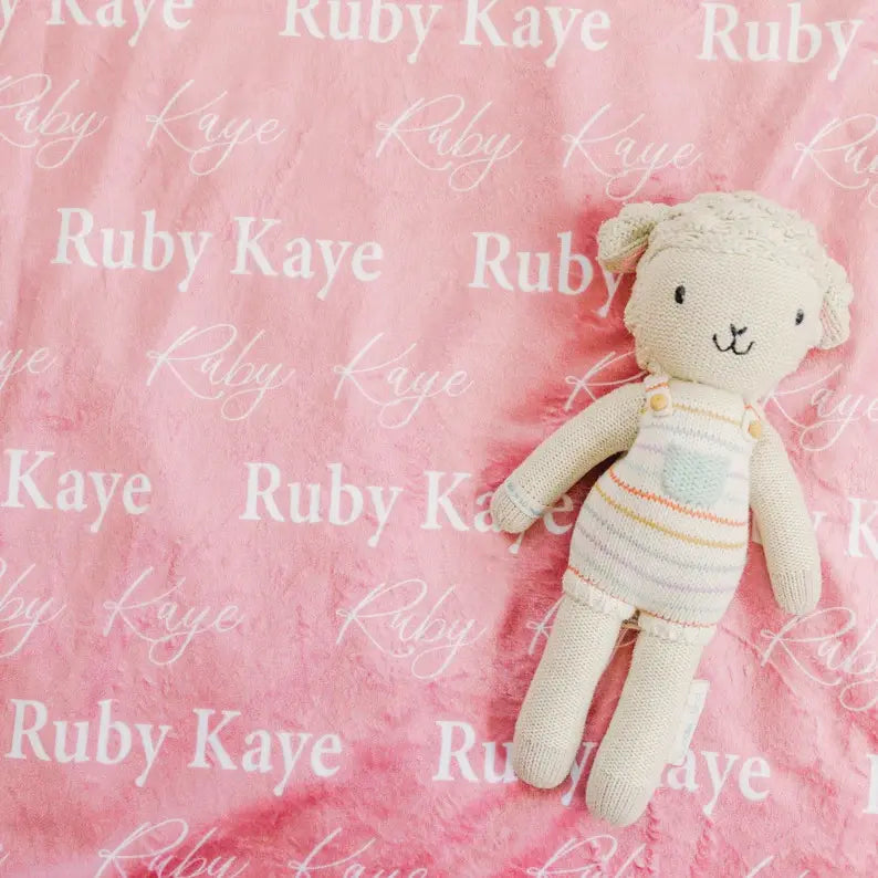 Custom Name Minky Blanket - Ultra Soft Personalized Baby Blanket for Newborns & Kids | Nursery Essential & Baby Shower Gift