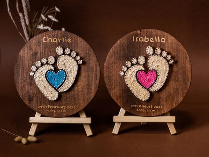 Personalized Baby Name String Art - Handmade Nursery Wall Decor for Boys & Girls | Unique Baby Shower & Christmas Gift (Customizable)