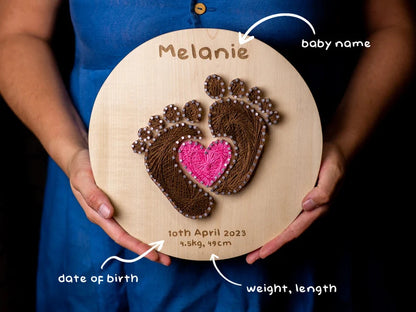 Personalized Baby Name String Art - Handmade Nursery Wall Decor for Boys & Girls | Unique Baby Shower & Christmas Gift (Customizable)