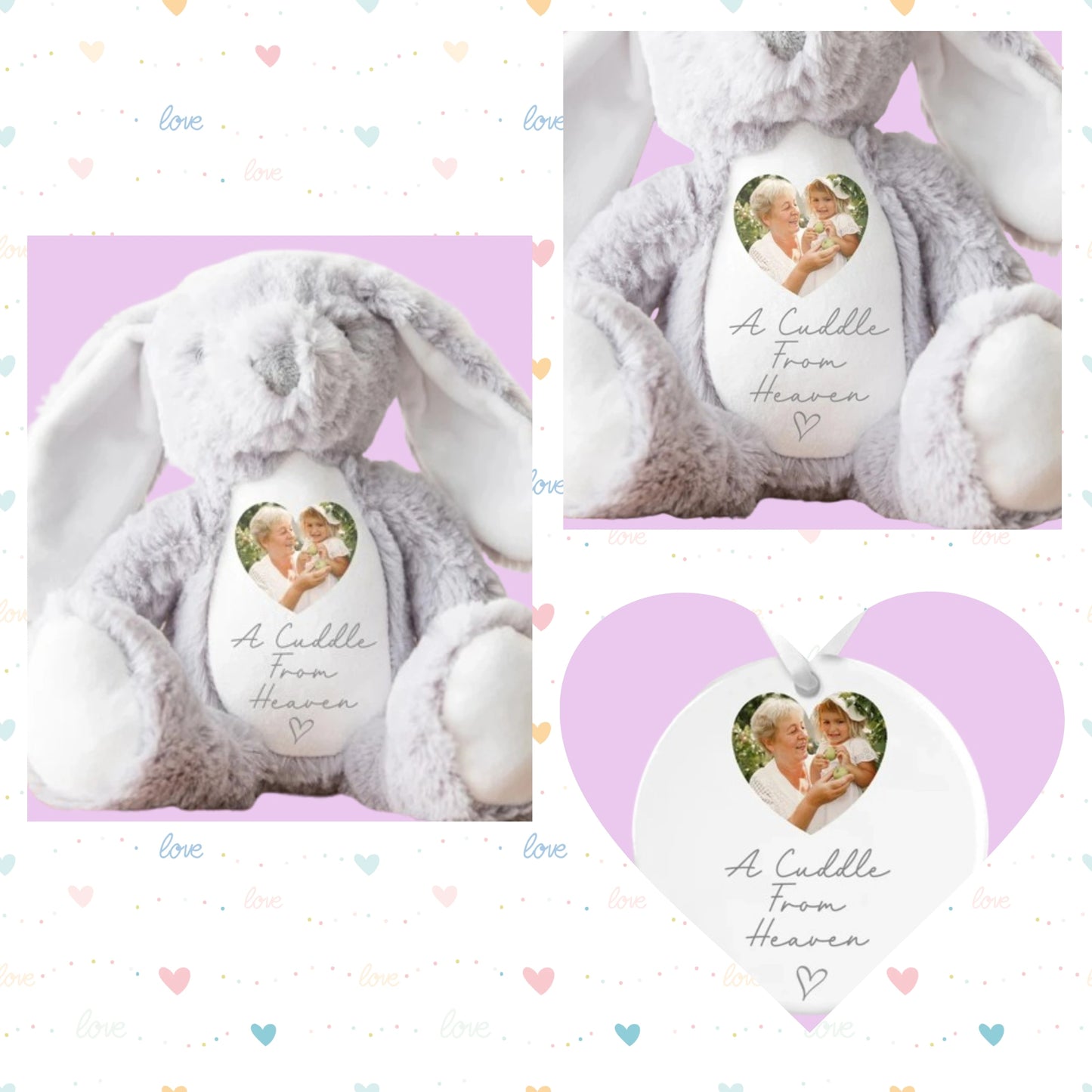 Custom Photo Memory Bear - Personalized Memorial Keepsake | Sympathy Gift for Loss of Loved Ones