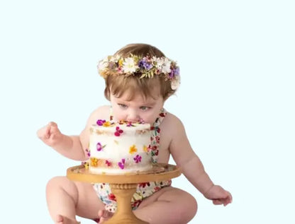 Bohemian Daisy Flower Crown - Wildflower Headpiece for Weddings, Cake Smash Photos & Flower Girls | Handmade Boho Bridal Hair Wreath