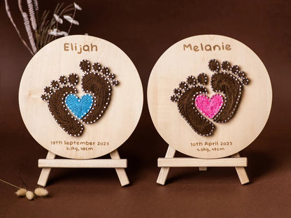 Personalized Baby Name String Art - Handmade Nursery Wall Decor for Boys & Girls | Unique Baby Shower & Christmas Gift (Customizable)