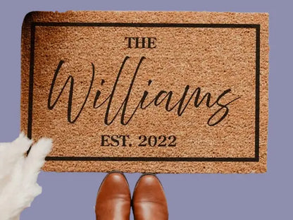 Personalized Welcome Doormat - Custom Family Name Entry Mat with Anti-Slip Backing | Housewarming & Wedding Gift