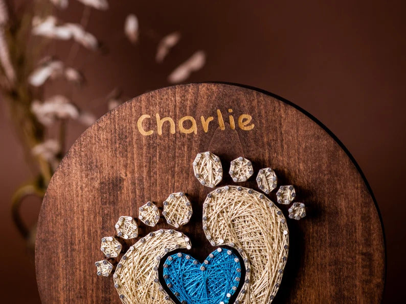 Personalized Baby Name String Art - Handmade Nursery Wall Decor for Boys & Girls | Unique Baby Shower & Christmas Gift (Customizable)