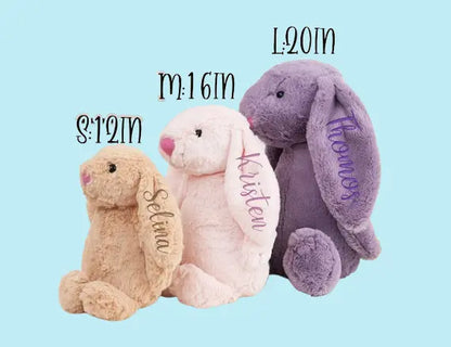 Custom Embroidered Bunny Plush - Personalized Baby Shower & Newborn Gift with Monogram